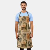 ヴィンテージレディースインザシティペンシルスケッチ エプロン (着用した状態)