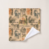 ヴィンテージレディースインザシティペンシルスケッチ バスタオルセット (ウォッシュタオル)