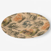 ヴィンテージレディースインザシティペンシルスケッチ ペーパープレート (アングル)