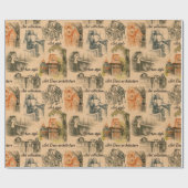 ヴィンテージレディースインザシティペンシルスケッチ ラッピングペーパー (フラット)