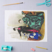 ヴィンテージレディースインブラックピンクグリーンブルー 薄葉紙 (クラフト)