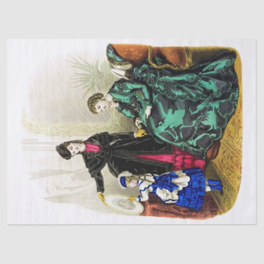 ヴィンテージレディースインブラックピンクグリーンブルー 薄葉紙 (正面)