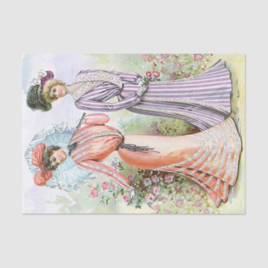 ヴィンテージレディースウォーターカラーデクページ 薄葉紙 (正面)