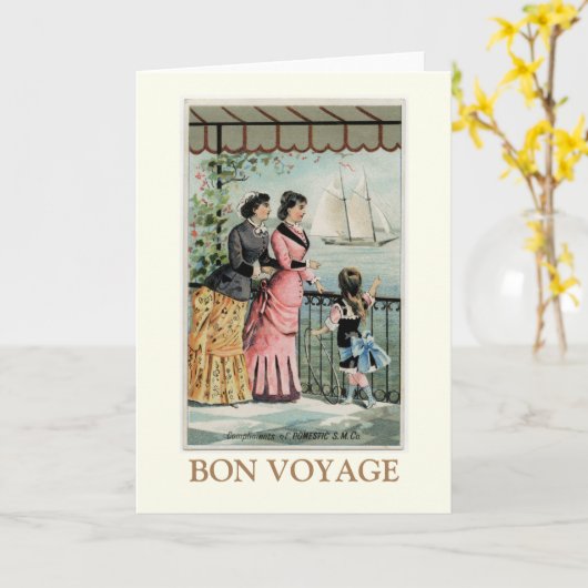 ヴィンテージレディースガール帆船本航海 カード (黄色い花)