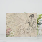 ヴィンテージレディースクリプト音楽シートスクラップブック紙 (スタンド正面)