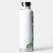 ヴィンテージレディースゴーググリーンアートプリント ウォーターボトル (右面)