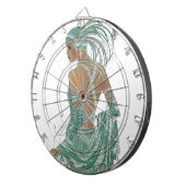 ヴィンテージレディースゴーググリーンアートプリント ダーツボード (正面右)