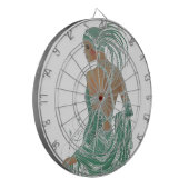 ヴィンテージレディースゴーググリーンアートプリント ダーツボード (正面左)