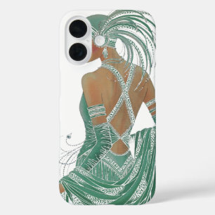 ヴィンテージレディースゴーググリーンアートプリント iPhone 16ケース
