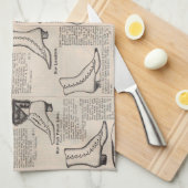 ヴィンテージレディースシューズカタログ – 1900sファッション キッチンタオル (四つ折り)