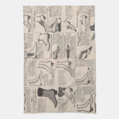 ヴィンテージレディースシューズカタログ – 1900sファッション キッチンタオル (縦)