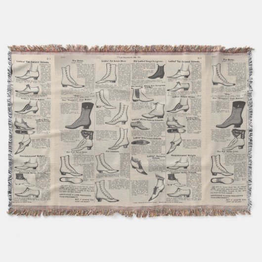 ヴィンテージレディースシューズカタログ – 1900sファッション スローブランケット (正面)