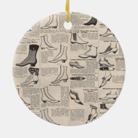 ヴィンテージレディースシューズカタログ – 1900sファッション セラミックオーナメント (裏面)