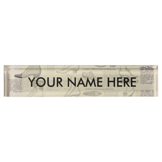 ヴィンテージレディースシューズカタログ – 1900sファッション デスクネームプレート (正面)