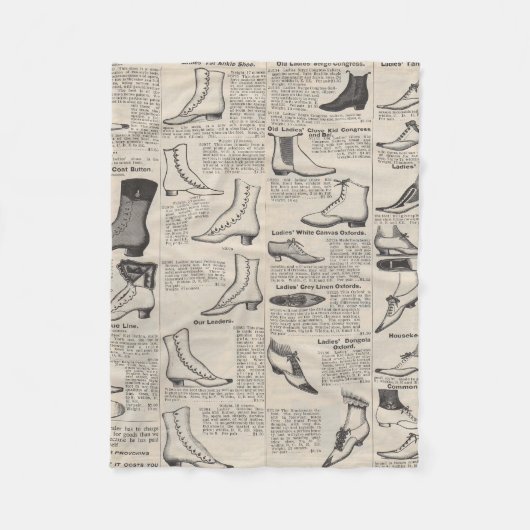 ヴィンテージレディースシューズカタログ – 1900sファッション フリースブランケット (正面)