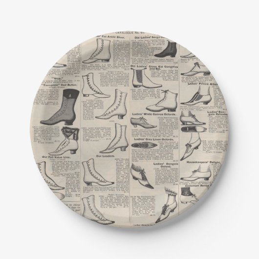 ヴィンテージレディースシューズカタログ – 1900sファッション ペーパープレート (正面)