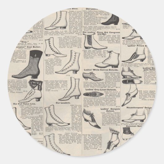 ヴィンテージレディースシューズカタログ – 1900sファッション ラウンドシール (正面)