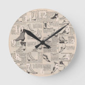 ヴィンテージレディースシューズカタログ – 1900sファッション ラウンド壁時計 (正面)