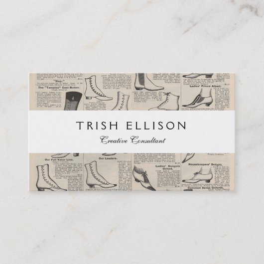 ヴィンテージレディースシューズカタログ – 1900sファッション 名刺 (正面)