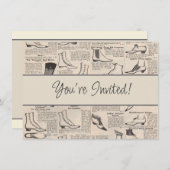 ヴィンテージレディースシューズカタログ – 1900sファッション 招待状 (正面/裏面)