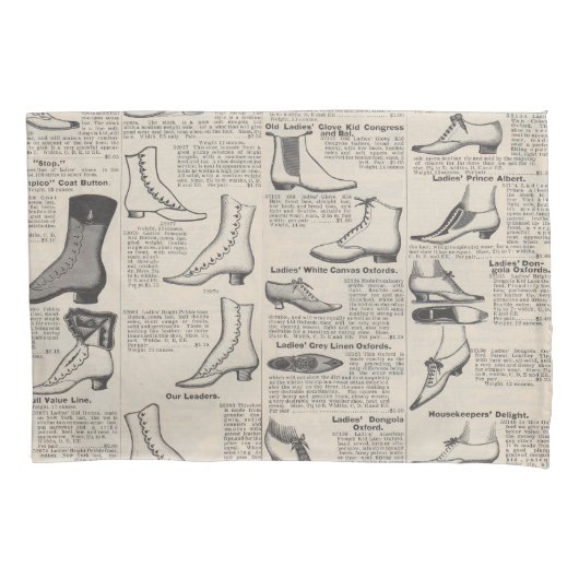 ヴィンテージレディースシューズカタログ – 1900sファッション 枕カバー (正面)