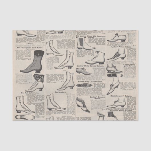 ヴィンテージレディースシューズカタログ – 1900sファッション 薄葉紙 (正面)