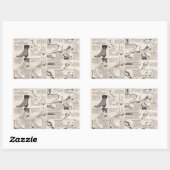 ヴィンテージレディースシューズカタログ – 1900sファッション 長方形シール (シート)