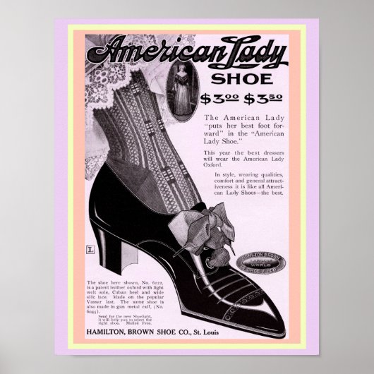ヴィンテージレディースシューズ広告コピーは美しい ポスター (正面)