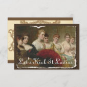 ヴィンテージレディースバチェロレッテまたは誕生日招待状 招待状 (正面/裏面)
