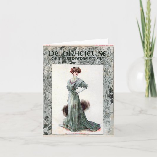 ヴィンテージレディースファッションイラストレーション1907 カード (正面)