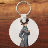 ヴィンテージレディースファッションデザインイラストレーション キーホルダー (裏面)