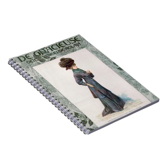 ヴィンテージレディースファッションデザインイラストレーション ノートブック (右側)