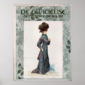 ヴィンテージレディースファッションデザインイラストレーション ポスター (正面)