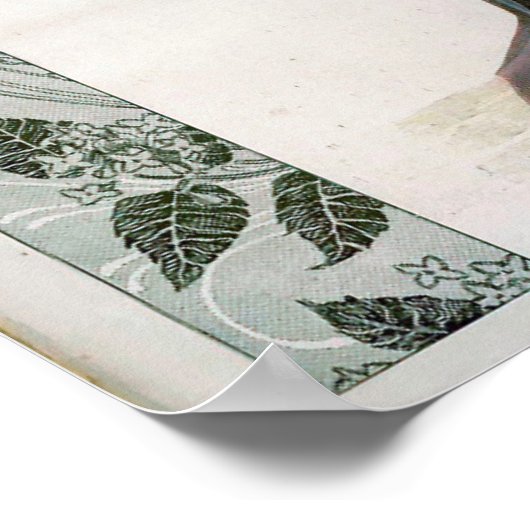 ヴィンテージレディースファッションデザインイラストレーション ポスター (角)