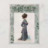 ヴィンテージレディースファッションデザインイラストレーション ポストカード (正面)