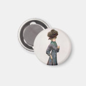 ヴィンテージレディースファッションデザインイラストレーション マグネット (正面/裏面)