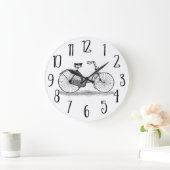 ヴィンテージレディース自転車 ラージ壁時計 (ホーム)