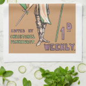 ヴィンテージレディースSuffragetteの台所タオル キッチンタオル (折り畳み)