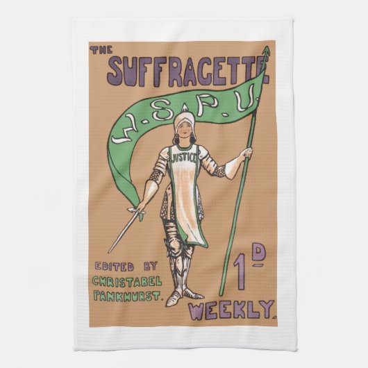ヴィンテージレディースSuffragetteの台所タオル キッチンタオル (縦)