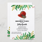 ヴィンテージレディーズハット誕生日パーティー 招待状 (正面/裏面)