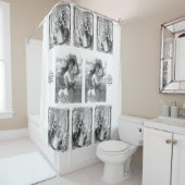 ヴィンテージレディーソープホワイト黒シャワーカーテン シャワーカーテン (インサイチュ)