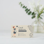 ヴィンテージレディーハウスクリーニングハウスメイド 名刺 (スタンド正面)