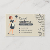 ヴィンテージレディーハウスクリーニングハウスメイド 名刺 (正面)