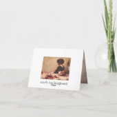 ヴィンテージレディーピンクエレガントフローラノートカード カード (裏面)