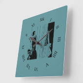 ヴィンテージレディーフラッパー1920年代ファッション スクエア壁時計 (傾斜)