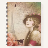 ヴィンテージレディーフラワーズスパイラルノート ノートブック (正面)