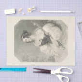 ヴィンテージレディーブラックアンドホワイトティッシュペーパー 薄葉紙 (クラフト)