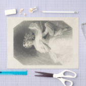 ヴィンテージレディーブラックアンドホワイトティッシュペーパー 薄葉紙 (クラフト)