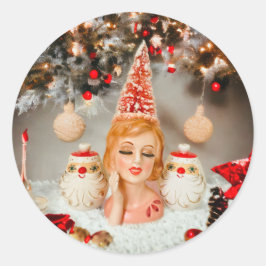 ヴィンテージレディーヘッドベイラスクリスマスホルトハワードサンタ ラウンドシール