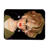 ヴィンテージレディーヘッド花瓶蒸し目大髪1960s マグネット (横)